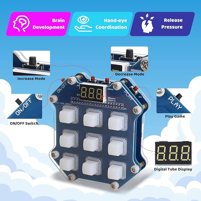 MIOYOOW 3 in1 Handheld Game Soldering Practice Kit, Electronics Soldering Projects with 3 Retro Games, STEM DIY Soldering Kit for Teens & Adults School Learning and Entertainment