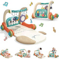 3 in 1 Baby Play Mat Gym, Kick and Play Piano Gym with Music Light, Activity Tummy Time Play mat with 5 Learning Sensory Toys, Infant Gifts for Newborn Baby Toddler 0-14 Months