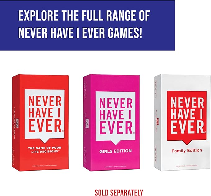 Never Have I Ever | Hilarious Family Card Game with Fun Questions & Crazy Stories | Perfect for Kids, Teens & Adults | Great for Game Nights & Parties | Includes “I Have” & “I Have Never” Paddles!