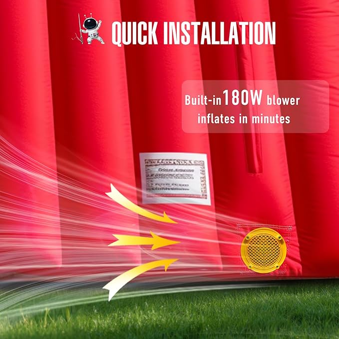 Inflatable Sports Tunnel Entrance with Built-in Blower – Advertising & Event Archway for Exhibitions, Shops, Supermarkets & Schools (Red, 16x10x10Ft)