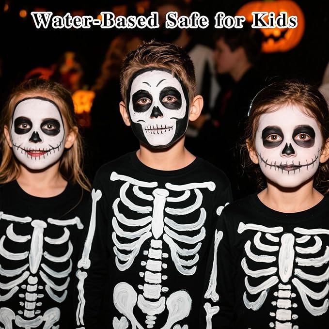 Black Face Paint Stick,Water-Based Body Paint Stick,Washable Halloween Black Foundation Face Painting for Skeleton Skull Zombie Joker Clown Goth Cat Costume,SFX Makeup for Cosplay,1.06 OZ