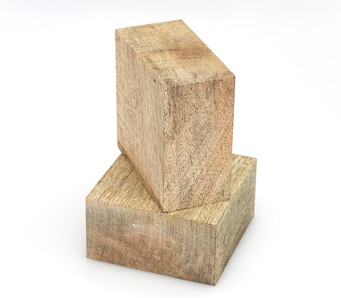 Exotic Wood Zone Mango Wood Unfinished Wood Bowl Blanks Kiln Dried | Hardwood Square Blocks for DIY Woodworking Enthusiasts Wood Pieces for Wood Crafts and Projects (8" x 8" x 3")