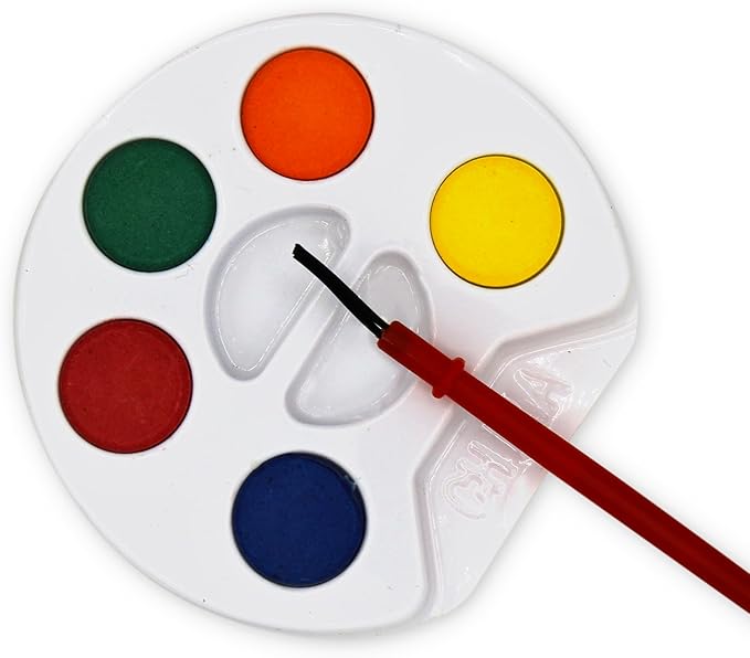 Color Swell Bulk Watercolors Round Paint Pack with Brushes - 50 Sets with 5 Washable Colors Each - Great for Kids, Classrooms, Parties, Students, Donations, Party Favors, All Ages