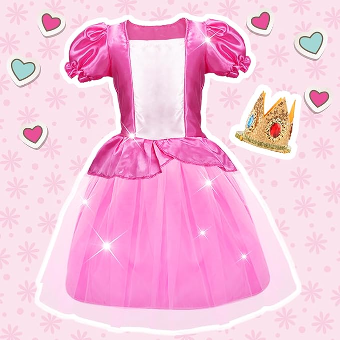 Princess Dress Up for Girls 4-6, Dress Up Clothes for Little Girls 3t-4t