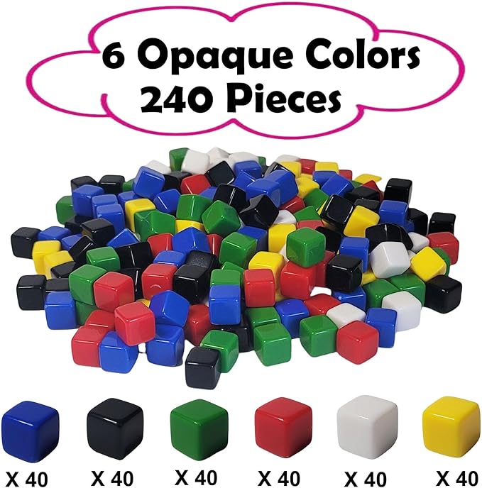 240PCS Centimeter Cubes – Opaque Plastic Math Manipulatives in 6 Colors, Counting & Sorting Toy for Early Learning, Includes Portable Storage Box