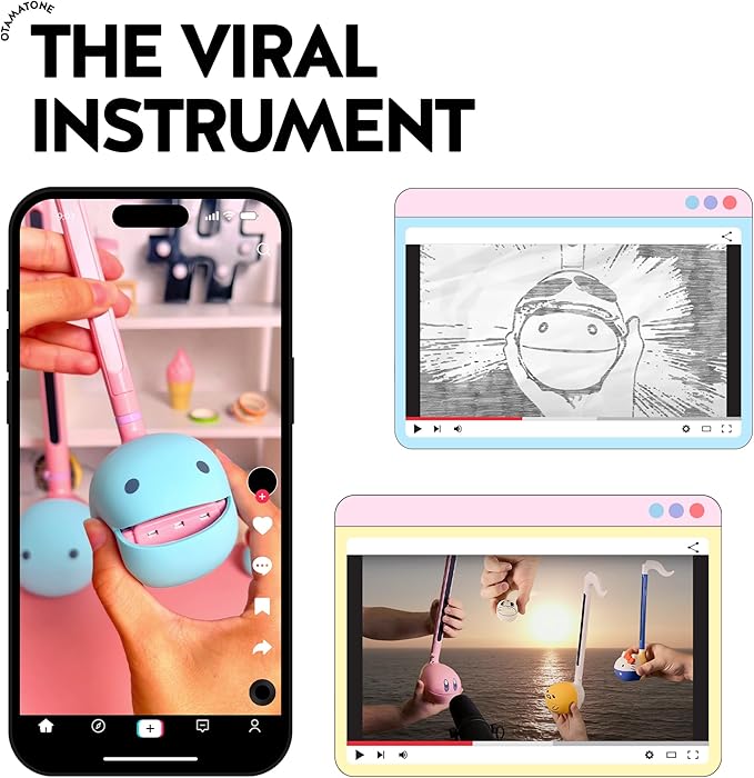 Otamatone Japanese Electronic Musical Instrument Portable Music Synthesizer from Japan by Maywa Denki Studio Award Winning, Educational Fun Gift for Children, Teens & Adults - Butter