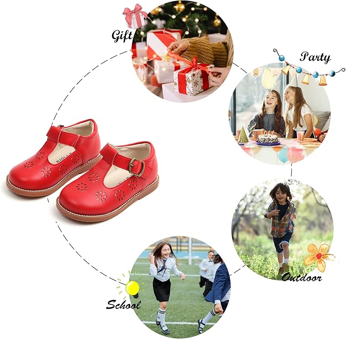 Felix & Flora Toddler Little Girl Mary Jane Dress Shoes - Ballet Flats for Girl Party School Shoes