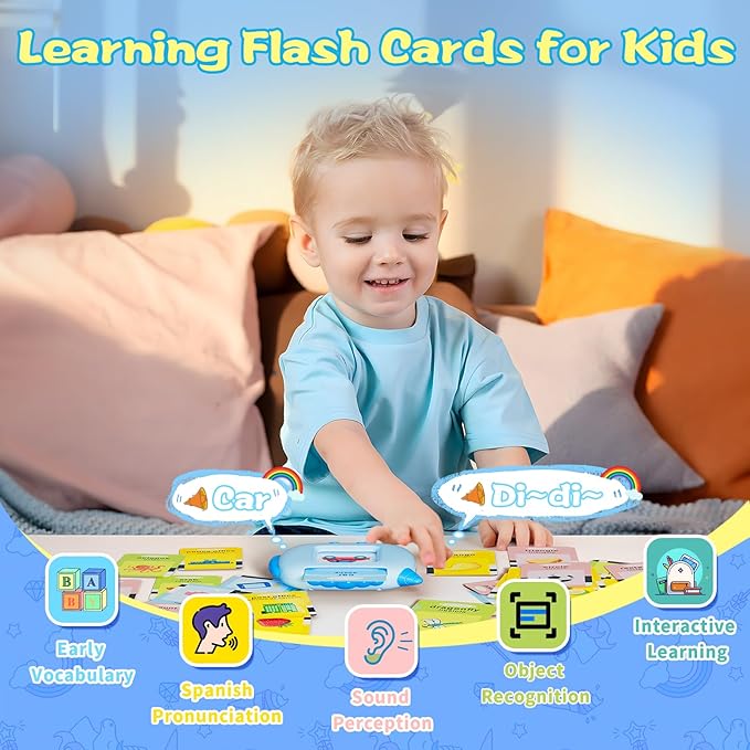 Talking Flash Cards for Toddlers Learning: Alphabet Learning Toys - Matching Spelling Games with 224 Sight Words - Montessori Toys for 3 4 5 6 Years Old Kids (Bilingual-385 Sight Words)