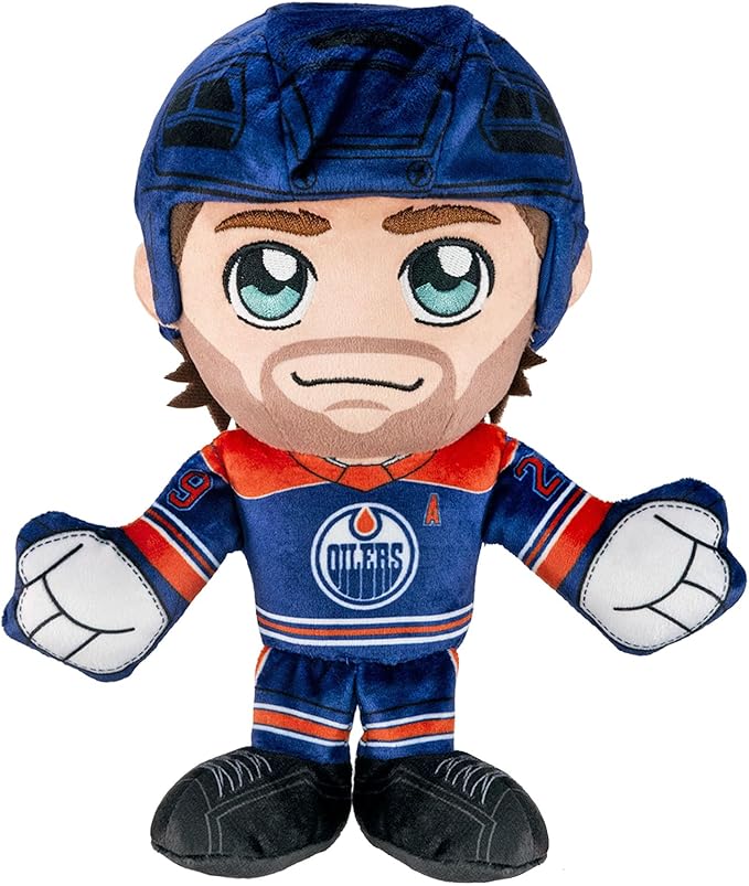 Bleacher Creatures Edmonton Oilers Leon Draisaitl 8" NHL Kuricha Sitting Plush - Soft Chibi Inspired NHL Superstar