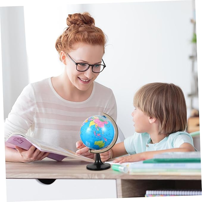 BESPORTBLE 1Pc Educational World Globe with Stand Desktop Geography Globe for Boy Girl Adults Stylish Tabletop Display for Home Office Homeowners
