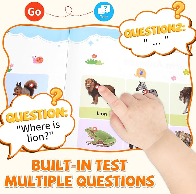 2025 New My First English Words Sound Book Toy, English Learning Talking Book, 470+ Words, 21 Themes, Press to Learn Phonics, Interactive Educational Books for 3 Year Olds A