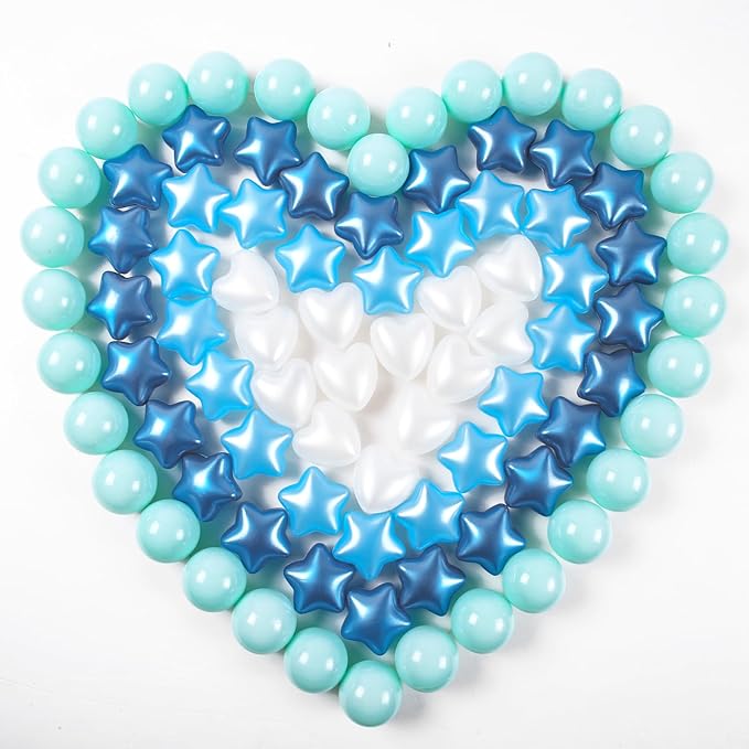 Ball Pit Balls Pack of 100 200 500 - Star and Round Set BPA Free Phthalate Free Non-Toxic Crush Proof Play Balls Soft Plastic Balls for Toddlers Baby Kids Birthday Pool Tent Party