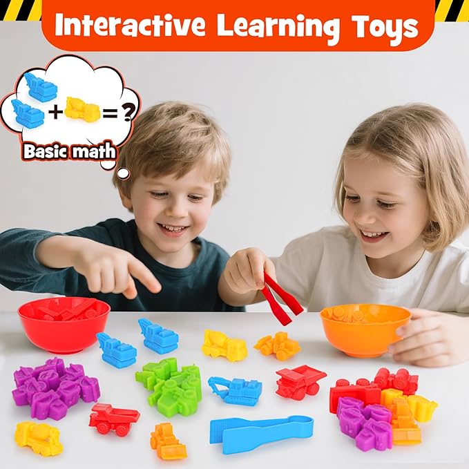 Counting Transportation Color Sorting Toys for Toddlers,Montessori STEM Sensory Preschool Toddler Educational Activities Learning Fine Motor Sorting Matching Games for Kids Boys Girls Ages 3+
