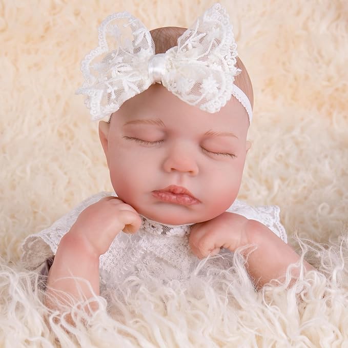 Aori Realistic Reborn Baby Doll 20" Lifelike Sleeping Newborn Girl with Poseable Limbs, Weighted Body, Feeding Set - Collectible Gift for New Moms, Grandparents, Kids 3+