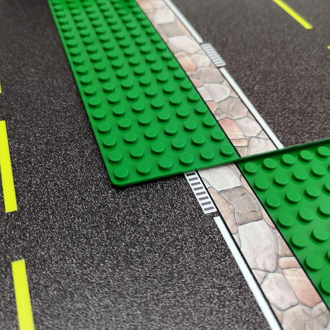 Taken All Road Baseplates 10" x 10" - Building Block City Town Straight Road Base Plate Tight Fit with Major Brands (2 Pack Road baseplate)