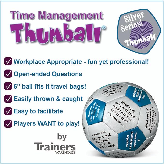 Trainers Warehouse 6" Thumball Collection, 32 Prompts for Conversation, Team Building, Relationship and Training