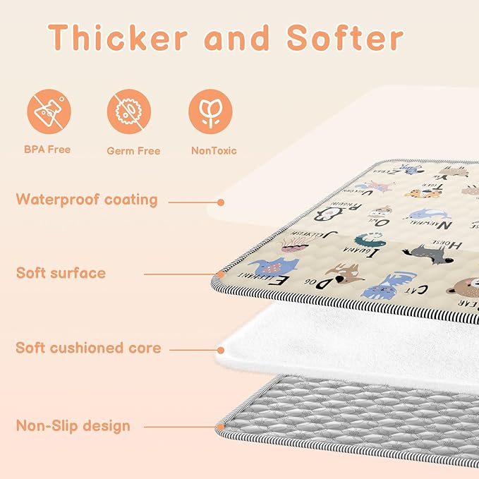 Baby Play MAT 59" X 59", Soft Thickened Anti-Slip Baby Mat for Floor Playpen, Foldable and Machine Washable Baby Crawling Mat
