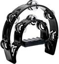 Musfunny Tambourine Double Row Metal Jingles Hand Held Percussion Half-Moon Tambourines Musical Instrument Gifts for Kids, Adults, Party - Black