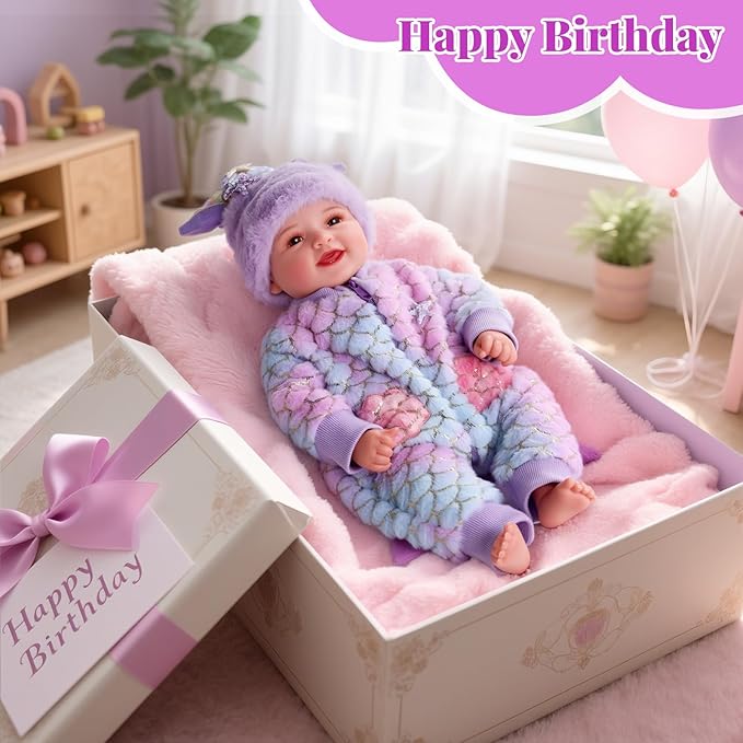 BABESIDE Mermaid Baby Dolls Girl-17inch Large Realistic Cute Soft Body Baby Doll Real Life Mermaid Baby Doll Toys with Mermaid Sets & Accessories, for 3+ Year Old Girls Gifts, Pretend Play, Collection