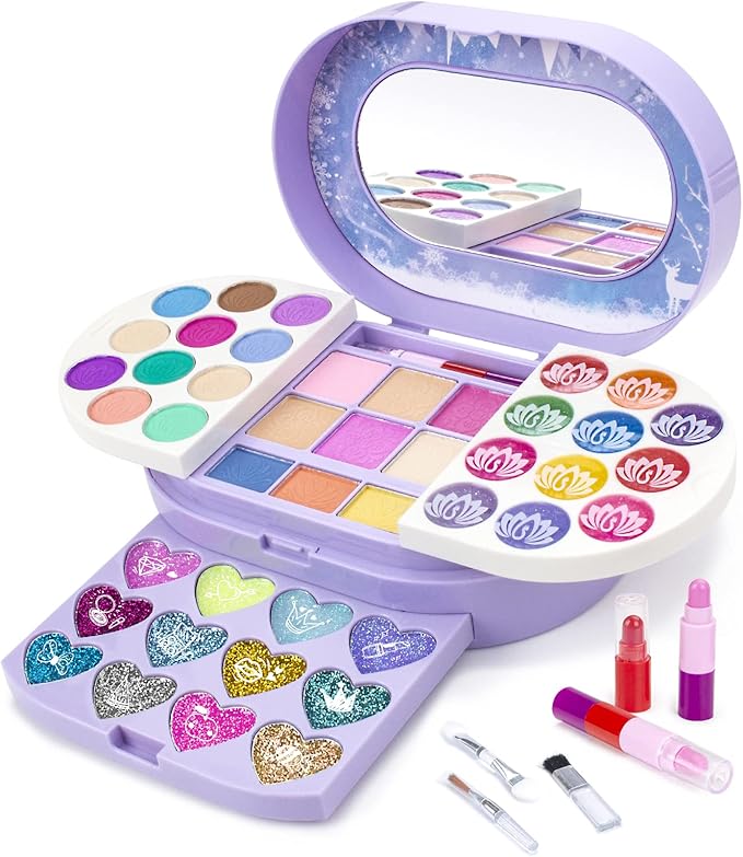 Tomons Kids Makeup Kit for Girl Real Washable Cosmetic Toy Beauty Set , Birthday Toys Gift for 3 4 5 6 7 8 9 10 Year Girls