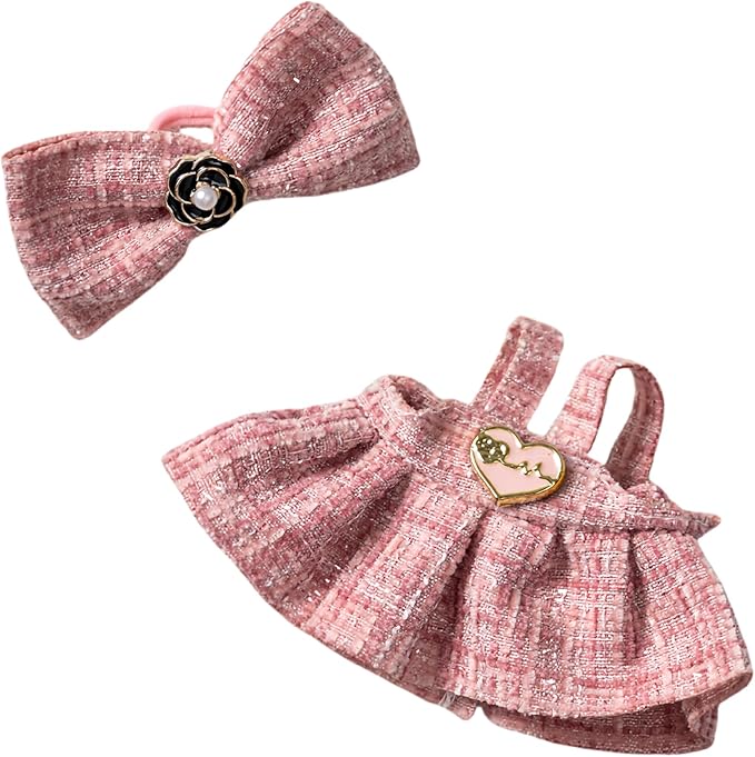 Clothes Set for 17cm Dolls, Skirt Set for 17cm Accessories Suit, Cute Clothes for Dress up Unique Style (Pink B)