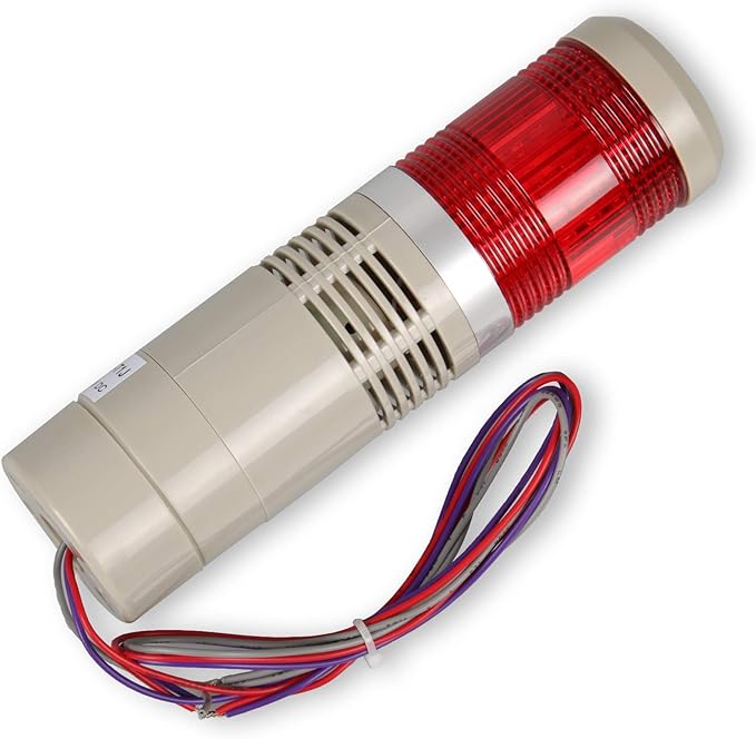 Industrial Signal Light Tower Column LED Alarm Tower Lamp Flash Indicator, 1-Layer Stack LED Warning Without Buzzer for Safety (110V/Steady ON Light)