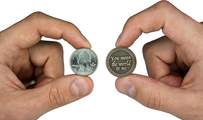 Bulk Set of 10 Romantic Love Expression Coins, You are My One & Only, You Mean The World to Me, Anniversary Pocket Tokens for Date Night, Love Gift for Men & Women, from Him or Her