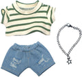 17cm Doll Clothes Jeans/Dress Accessories Premium Fashion Outfit Set for 17cm Dolls (NO Doll)(Colorful Shirt+Jeans/Dress)