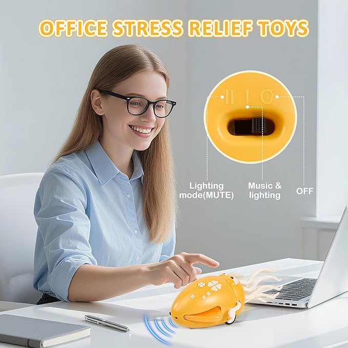 Electric Dancing Octopus Toy with LED Lights and Music, Automatic Avoidance, USB Rechargeable Crawling Belly Time Toy, Suitable for Children 3 Years and Older Birthday Gift (Yellow)