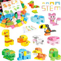 Building Blocks Set for Toddlers, Creative Large Building Bricks, Toy Animals Building Kit, Preschool Learning Educational Toys for Kids Boys Girls Gifts for 3+ Years Old (122 Pieces)