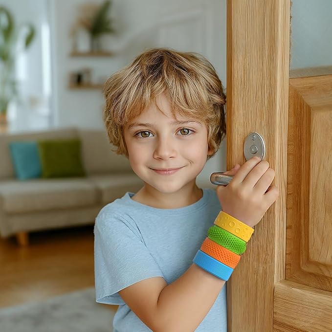 Sensory Fidget Toys Slap Bracelets for Kids, Textured 6 Pack, Stress Fidgets for Anxiety Autism ADHD, Wearable Sensory Toys for Adults Office Desk, Calm Down Travel Airplane Toys