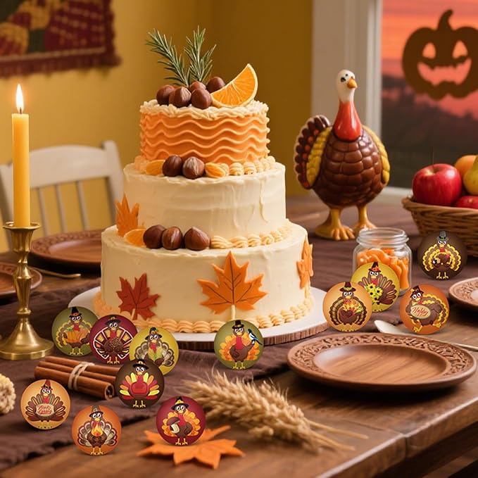 Liliful 30 Pcs Thanksgiving Turkey Stress Ball Bulk 12 Patterns Fall Sensory Stress Relief Balls Thanksgiving Party Favors Bag Filler Stocking Stuffers Gifts for Adults