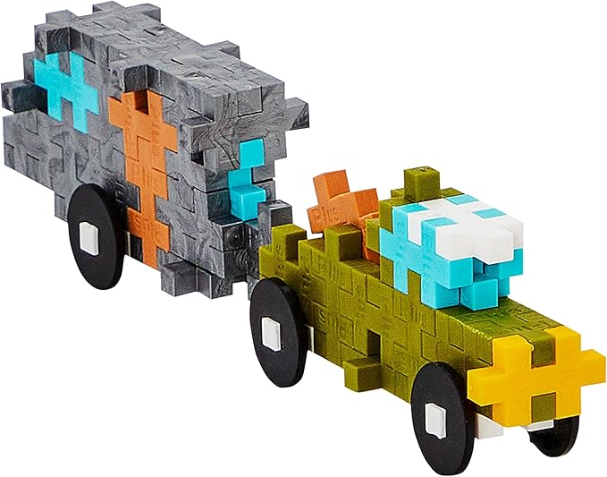 Plus Plus Vehicle Building Block Kit, 3D Puzzle Stem Toy for Kids, 70 Interlocking Pieces - Trailer Mini Maker Tube
