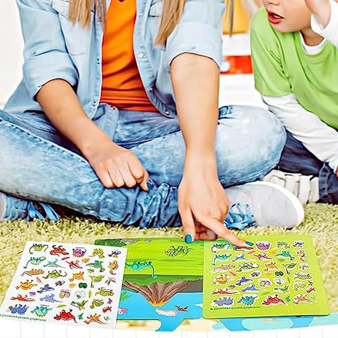 Reusable Sticker Book for Kids, Ocean Stickers Educational Learning Toys Travel Stickers Activity Books for Toddler Girls Boys Age 3+ Birthday Gifts