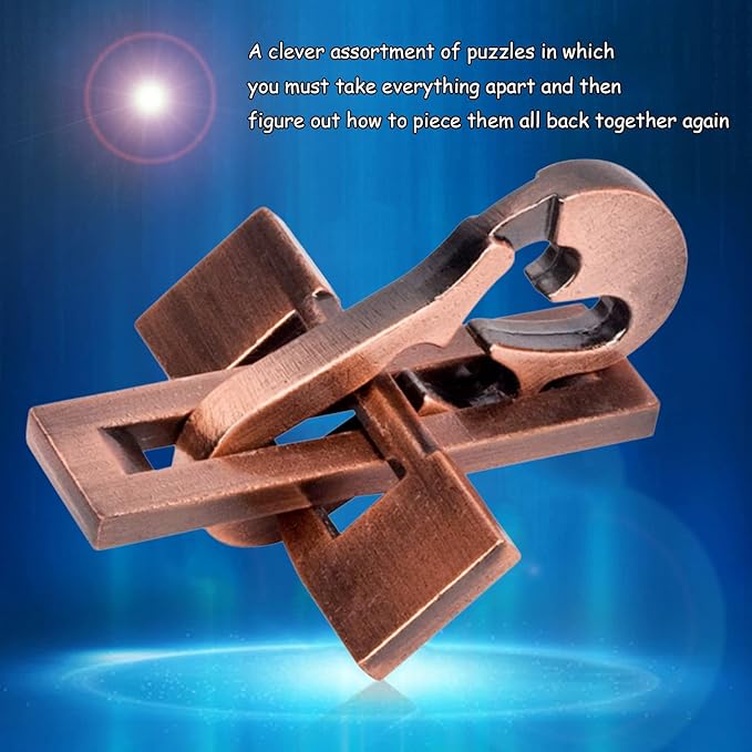 RoseFlower 18 pcs IQ Test Puzzle Metal Wire Puzzles Mind Game Educational Toys High Difficulty Brain Teaser Puzzle Toy for Kids and Adults - Explore Creativity and Problem Solving. Gift Desk Puzzles
