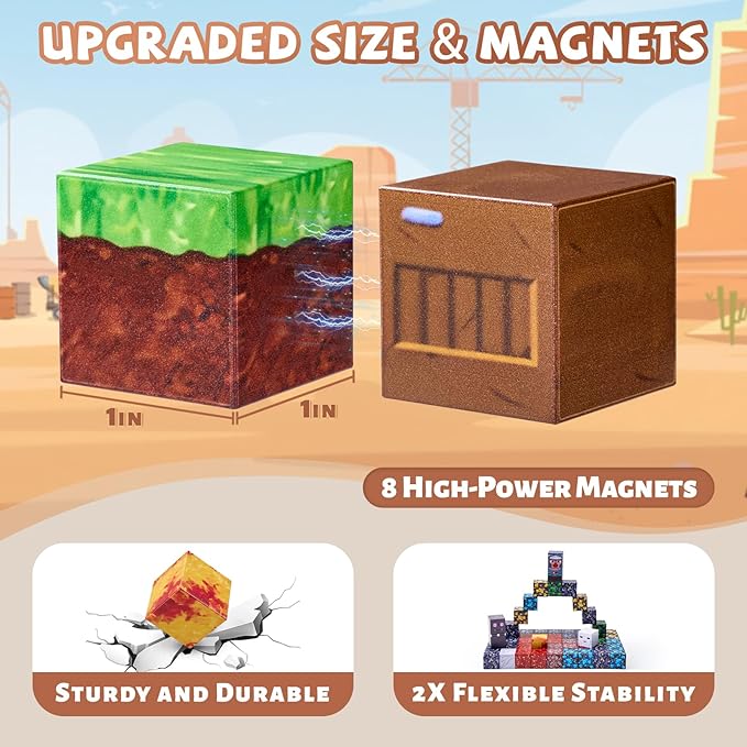 200PCS Magnetic Blocks, 1in Magnetic Building Blocks Cubes for Kids, Stacking Magnets Tiles, School STEM Montessori Stacking Toy, Christmas Birthday Gifts for Boys Girls Age 3+ Years Old