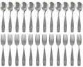 CHILLOUT LIFE Stainless Steel Kids Silverware Set 24 Pieces (2 Pack of 12) - Child and Toddler Safe Flatware - Kids Utensil Set - Metal Kids Cutlery Set (Includes 12 Small Kids Spoons & Kids 12 Forks)