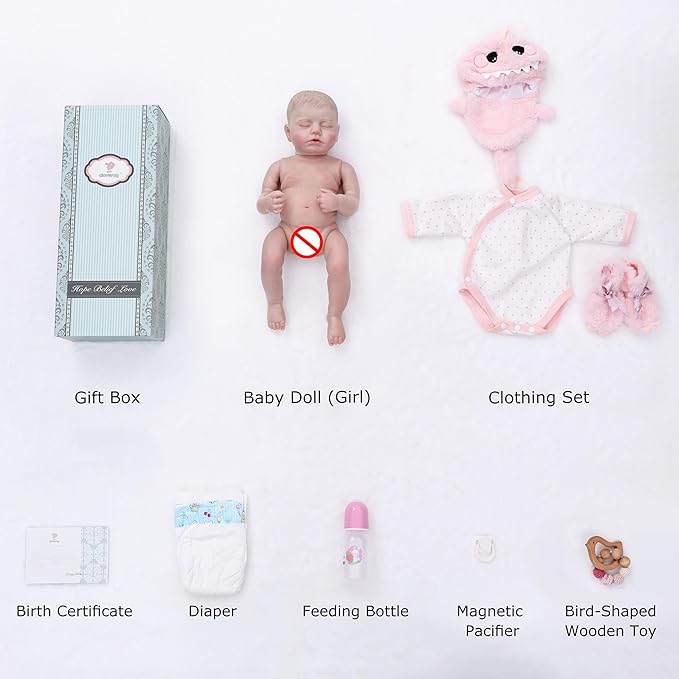 Reborn Baby Dolls – 20 Inch Real Baby Dolls That Look Real, Full Body Vinyl Girl Doll in Pastel Pink Outfit with Hat & Boots, Lifelike Newborn with Accessories, Gift for Girls Ages 3+