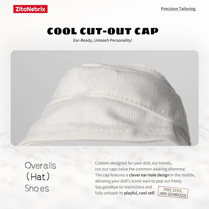 4-Piece Clothes - Cloth for Dolls Outfit, Clothes + Bucket Hat+ T-Shirt + Shoes, No Doll