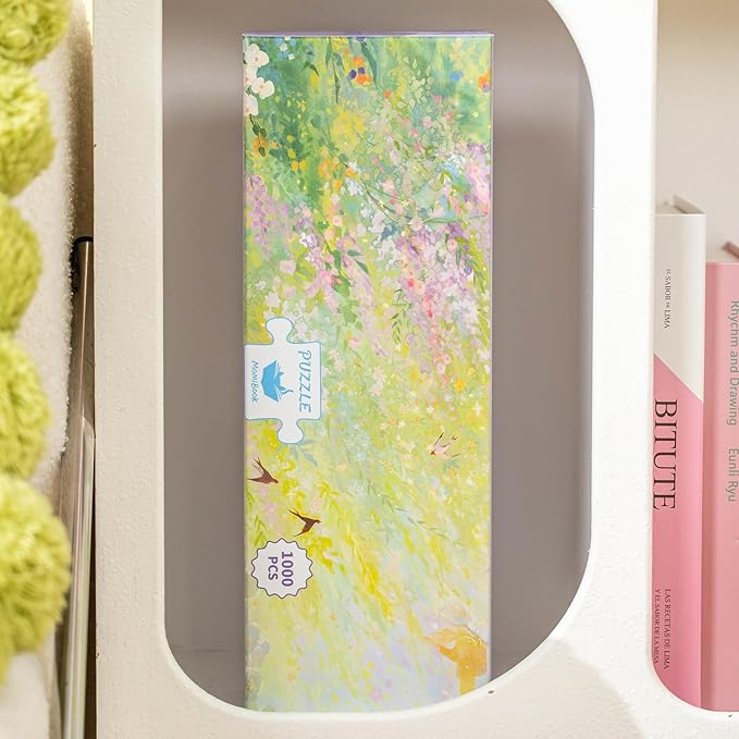 MOMIBOOK 1000 Piece Puzzle for Adults Jigsaw Puzzles of Spring Secret Realm, Twinkle Laminate Painting Image Difficult Challenging Impossible Puzzle Unique Funny Party Christmas Birthday Gifts