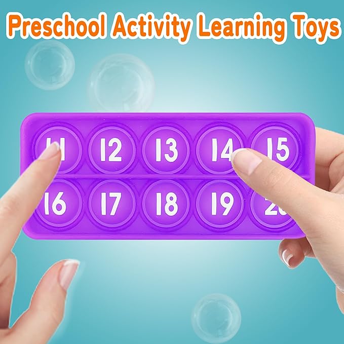 1-20 Ten Frame Popper, Math Fidget Sensory Toys, Ten-Frame Counting Toy for Toddler, Educational Toy for Kids Classroom Group Learning Activities(Pack of 10)