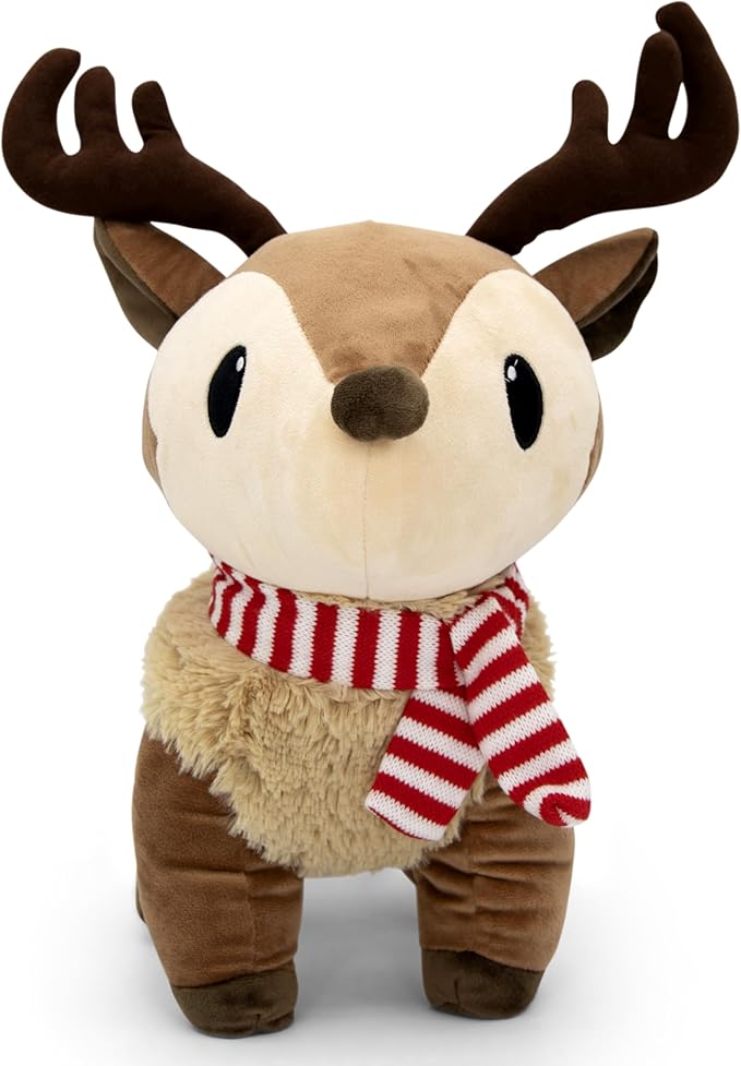 Plush Reindeer Stuffed Animal - Holiday Deer Characters with Antlers Toy for Girl, Boy, Baby, and Toddler - Little Plushie Toys - Ralphie, 8"