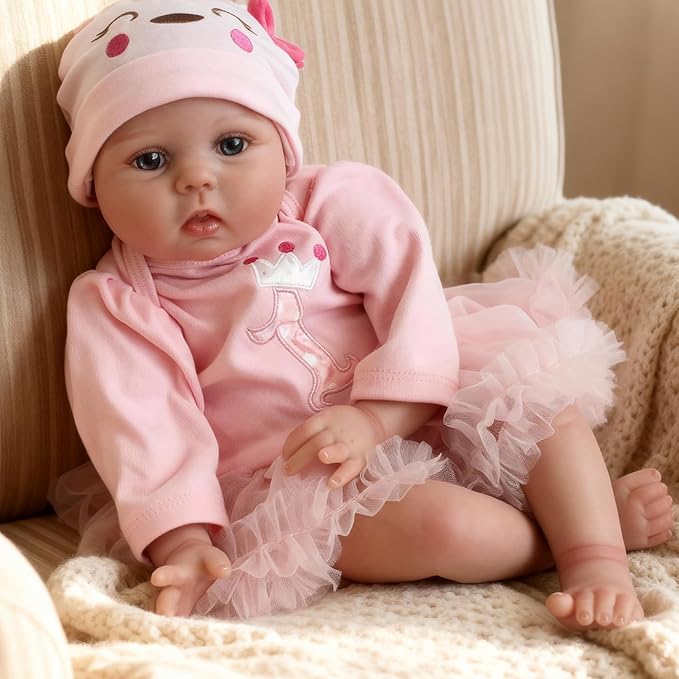 CHAREX Lifelike Reborn Baby Dolls - 22 Inch Realistic Newborn Baby Doll Soft Body Real Life Baby Dolls Girl with Accessories Gifts for Kids Age 3 + & Collection