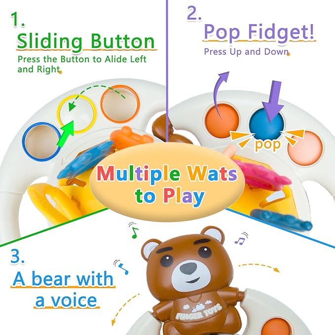 Montessori Activity Toy - Sensory Activities for Toddlers and Kids, Silicone Pull String Toy，Baby Learning Games for Ages for 6-9-12-18Months