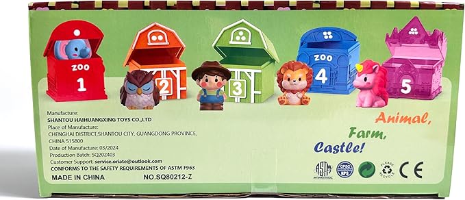 Oriate Animal Toddler Learning Toys, Sensory Learning Toy Safari Animal for Counting Sorting, Zoo Animals Educational Finger Puppets Stacking Montessori Toys, Kids Birthday Gift 20Pcs 12M+