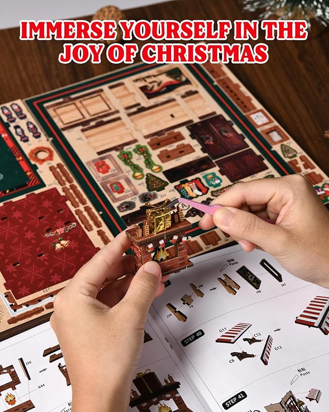 Book Nook Kit - DIY Miniature House Dollhouse 3D Puzzles for Adults and Teens - Gifts for Family and Friends Bookshelf Decor Tiny House Model Build with LED Light (AH01-001)