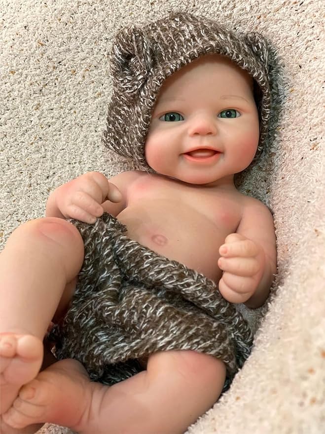 Full Body Silicone Baby Dolls -16 Inch Realistic Handmade Newborn Boy Dolls Anatomically Correct Real Baby Doll Weights
