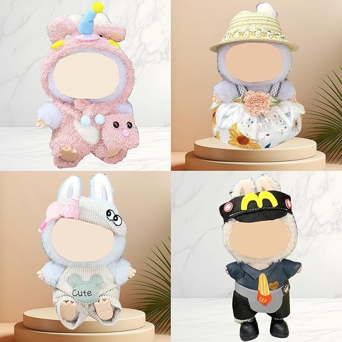 4 Pack—17cm Doll Clothes,Premium Doll Outfit with Accessories,Doll Princess Skirt,Cute Clothes Outfit for 17cm Dolls,End Dolls Fashion Clothing Set(No Dolls and Shoes) (Set Q)