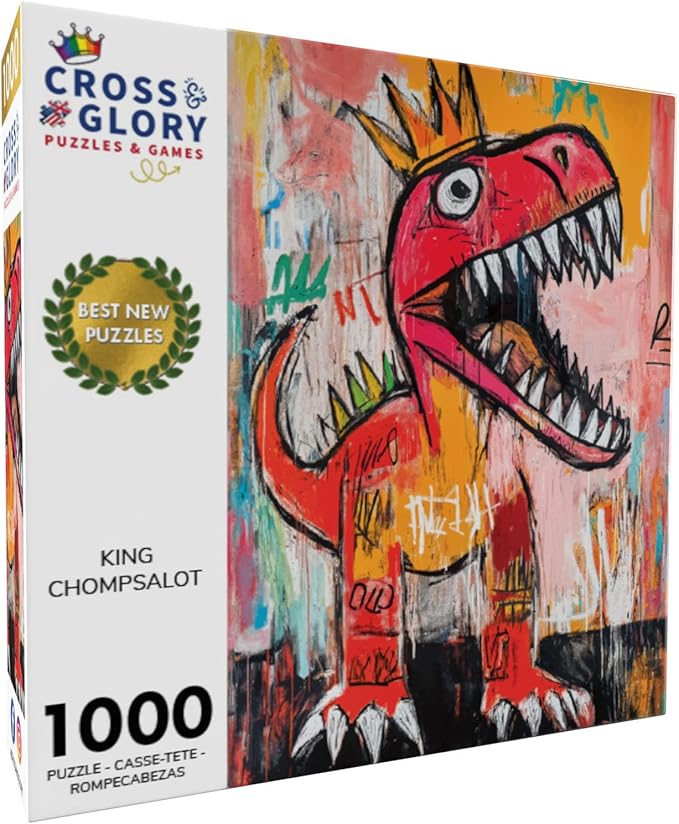 Cross & Glory - King Chompsalot - 1000 Piece Jigsaw Puzzle for Adults | Best New Dinosaur Puzzle | Prehistoric T-Rex Artwork | Challenging and Fun Puzzle Experience