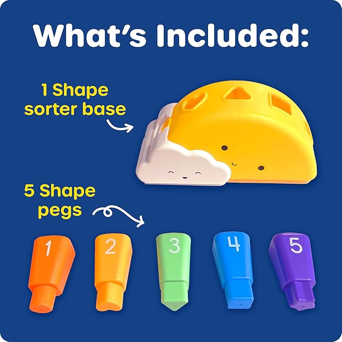 Learning Resources Sunshine Shape Sorter, Fine Motor Skills, Numbers Matching Skills Activities, Montessori Toddler Toys, Sensory Bin for Kids, Preschool Activities, Girls and Boys Gifts